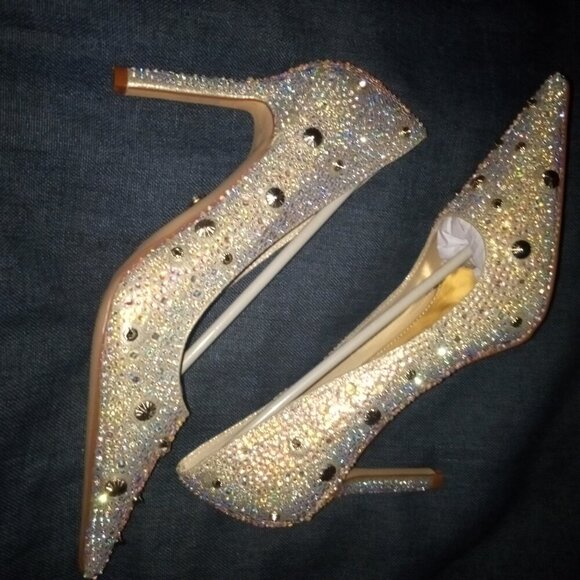 AZALEA WANG " AMBUSHED GEMS " GOLD EMBELLISHED PUMP(BRAND NEW !!!!!!!!!!!!!!! - Picture 6 of 8